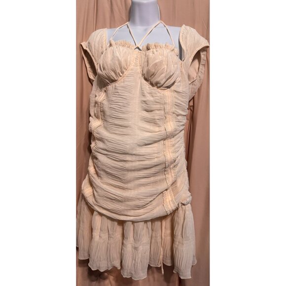 New Cream Musera Dress Large Strappy Gauze - Picture 1 of 7